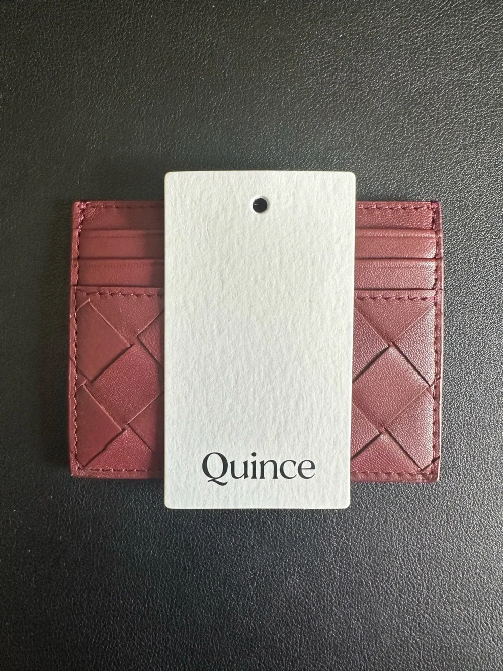 Quince Italian Handwoven Leather Small Card Case